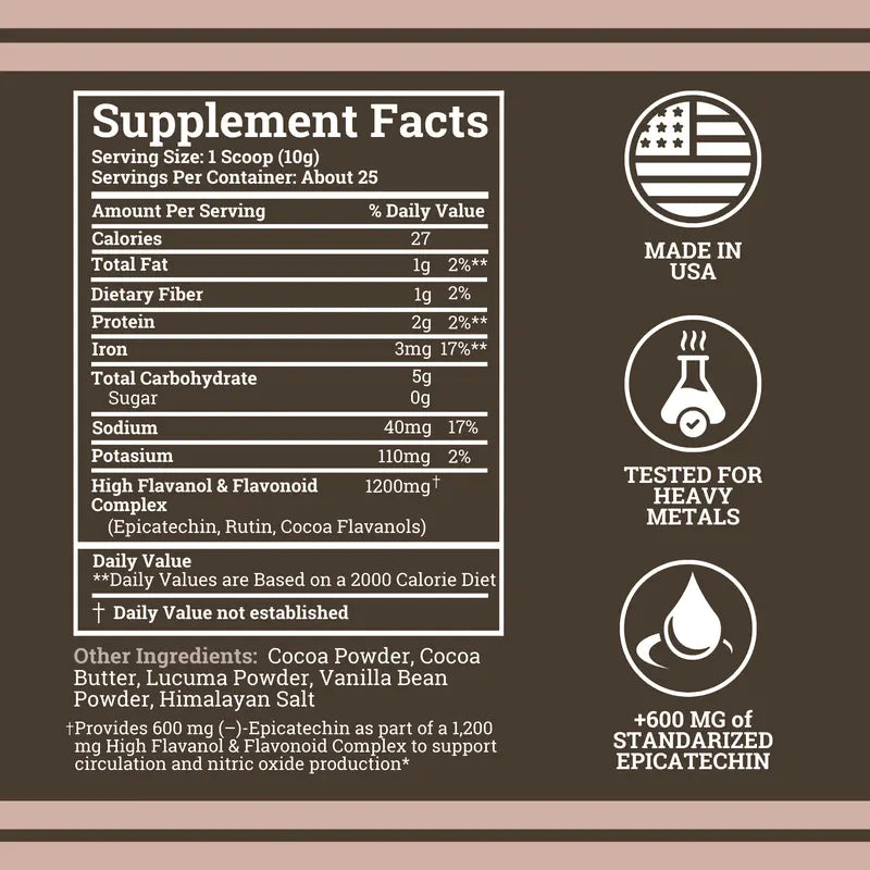Supercharged Cocoa Flavanols + Flavonoids 1200MG