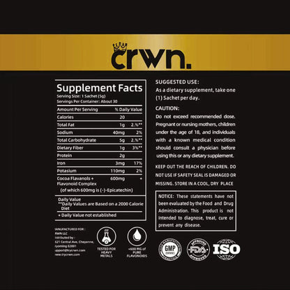 TryCrwn Cocoa Flavanols + Flavonoids - Official CRWN