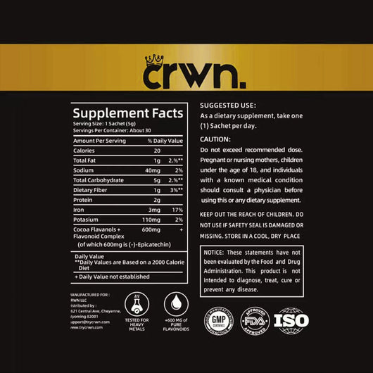 TryCrwn Cocoa Flavanols + Flavonoids - Official CRWN